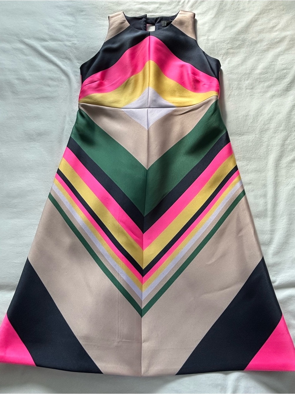 NWOT! RARE! J.Crew Collection Sleeveless Chevron Colorblock Dress